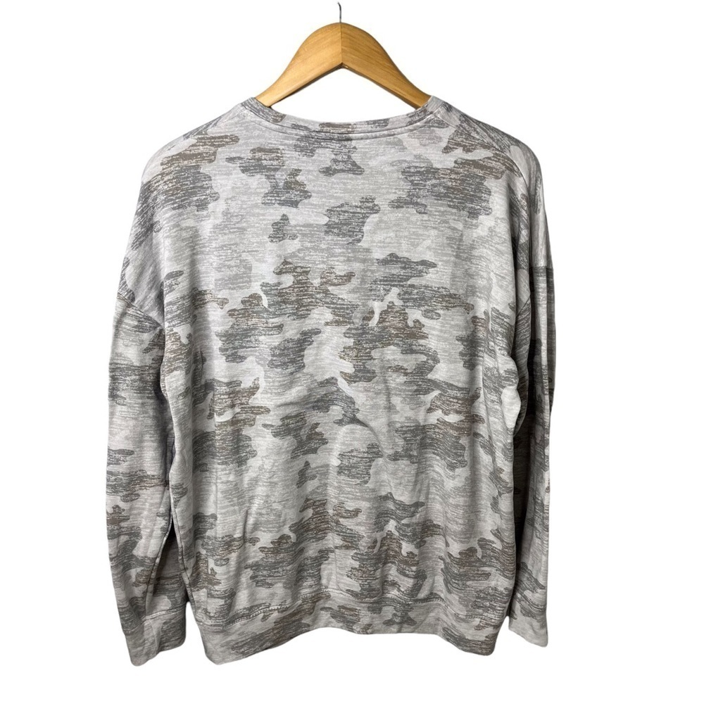 Athleta Pure Luxe Printed Pullover Sweatshirt Camo Size Medium 598752 - Picture 4 of 7